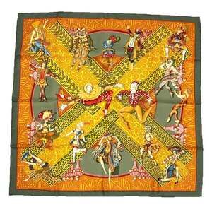 HERMES Orange Silk Scarf